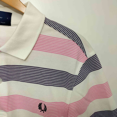 フレッドペリー FRED PERRY ボーダー柄 ロゴ刺繍 ショートスリーブ ポロシャツ メンズ import:S