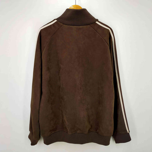 MUHET ダブルジップワンポイント刺繍スエードトラックジャケット メンズ LL