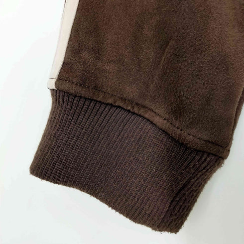 MUHET ダブルジップワンポイント刺繍スエードトラックジャケット メンズ LL