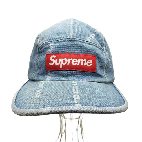 シュプリーム Supreme 20AW Logo Stripe Jacquard Denim Camp Cap ロゴ ストライプ ジャガード デニム キャンプ キャップ メンズ