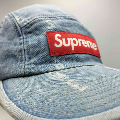 シュプリーム Supreme 20AW Logo Stripe Jacquard Denim Camp Cap ロゴ ストライプ ジャガード デニム キャンプ キャップ メンズ