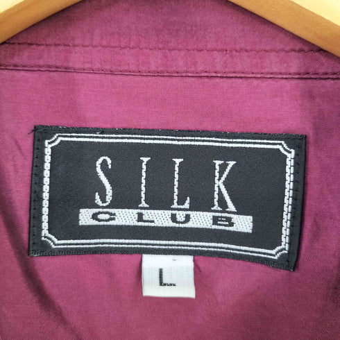 SILK CLUB シルクサテン 両胸フラップ レギュラーカラーシャツ メンズ L