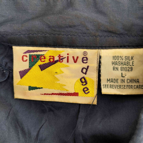 CREATIVE EDGE シルクサテン レギュラーカラーシャツ メンズ import:L