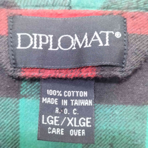 DIPLOMAT 80-90s チェック ガウンコート メンズ XL