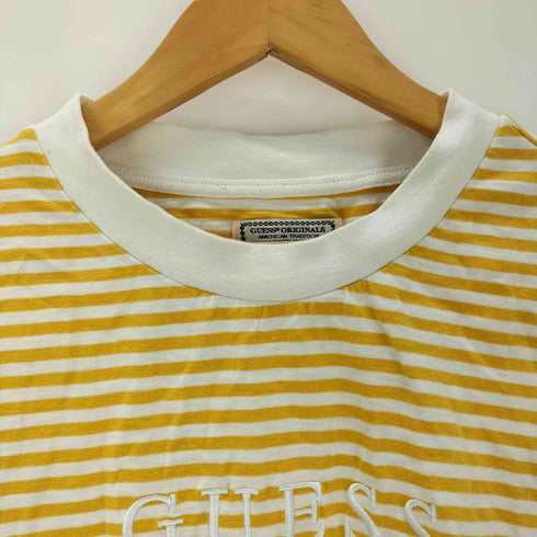 ゲス GUESS 90s-00s ロゴ刺しゅう ボーダー柄クルーネックTシャツ メンズ JPN:M