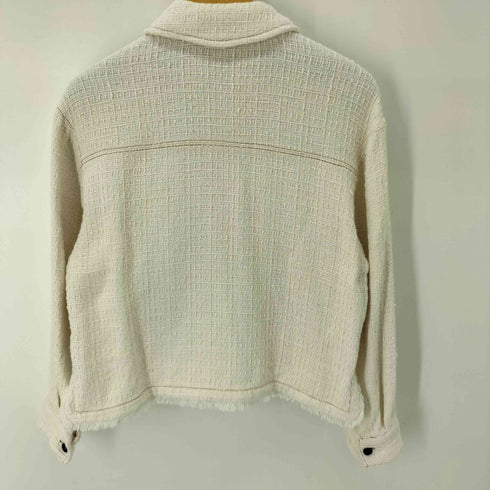 ザラ ZARA フリンジデザイン ツイードジャケット レディース import:S
