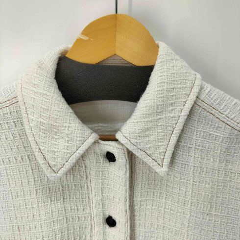 ザラ ZARA フリンジデザイン ツイードジャケット レディース import:S