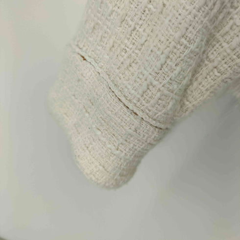 ザラ ZARA フリンジデザイン ツイードジャケット レディース import:S