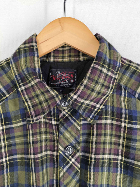 ウールリッチ WOOLRICH 50S復刻 MADE IN USA 3P 猫目ボタン チェックシャツ フラップポケット メンズ import:M