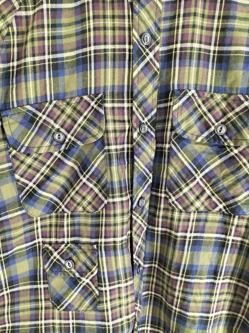 ウールリッチ WOOLRICH 50S復刻 MADE IN USA 3P 猫目ボタン チェックシャツ フラップポケット メンズ import:M