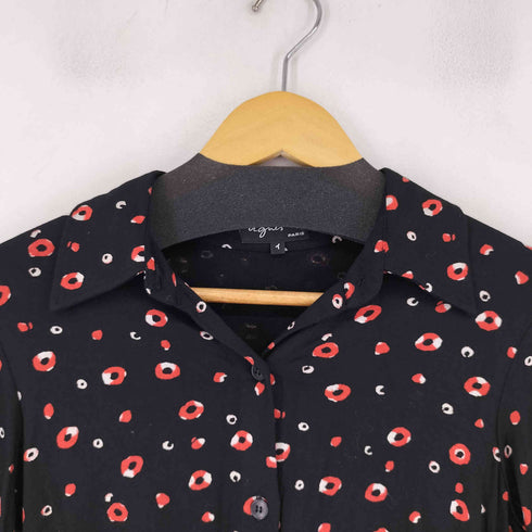 アニエスベー agnes b. PARIS 総柄ニットシャツ ドット レディース JPN:1