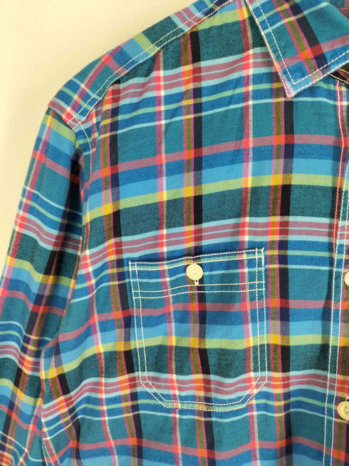 メゾンキツネ MAISON KITSUNE カラフルチェックL/S ワークシャツ メンズ import:M