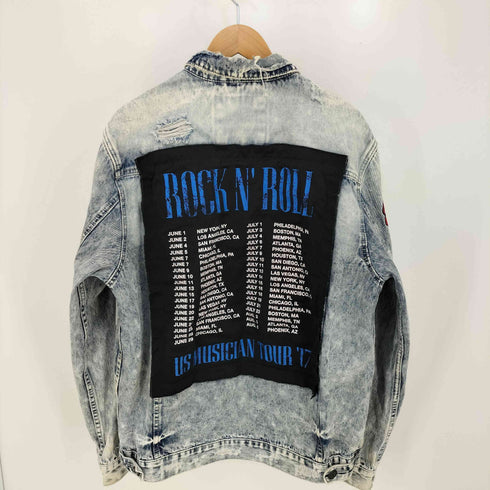 REASON ROCK TOUR DENIM JACKET 両面 ワッペン 刺繍 ウォッシュド ダメージ デニムジャケット メンズ JPN:L