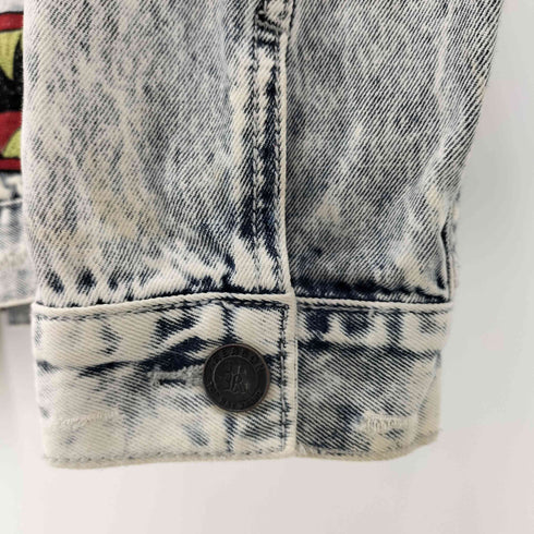 REASON ROCK TOUR DENIM JACKET 両面 ワッペン 刺繍 ウォッシュド ダメージ デニムジャケット メンズ JPN:L