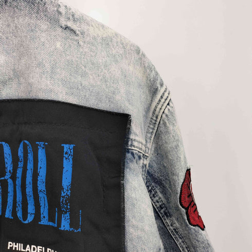 REASON ROCK TOUR DENIM JACKET 両面 ワッペン 刺繍 ウォッシュド ダメージ デニムジャケット メンズ JPN:L