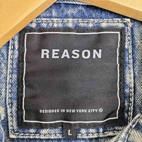 REASON ROCK TOUR DENIM JACKET 両面 ワッペン 刺繍 ウォッシュド ダメージ デニムジャケット メンズ JPN:L