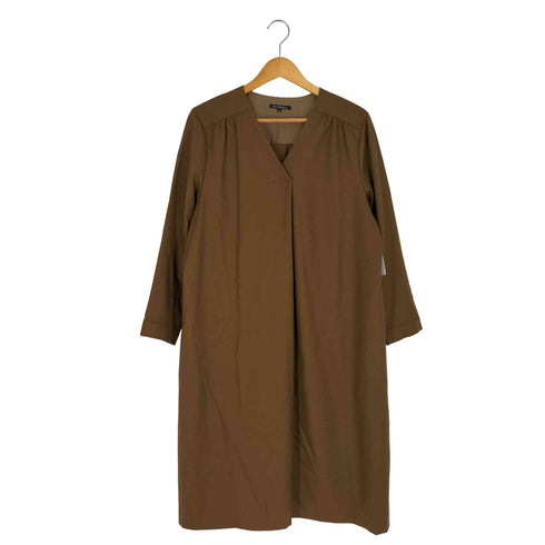 ニジュウサンク 23区 VINGT TROIS スリット Vネック ウール スキッパーワンピース レディース JPN:44