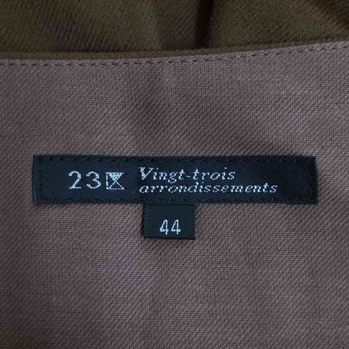 ニジュウサンク 23区 VINGT TROIS スリット Vネック ウール スキッパーワンピース レディース JPN:44