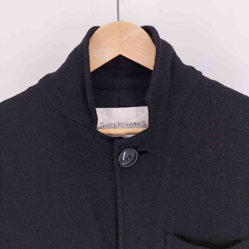 スーパーサンクス SUPERTHANKS 14AW ポリウール マオカラー スタンドカラーコート メンズ JPN:L