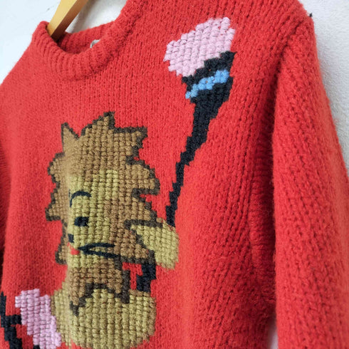 フロント動物刺繍ニット レディース