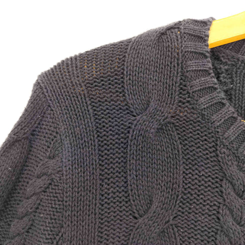 ポロラルフローレン POLO RALPH LAUREN ケーブル編み コットンニット 裾ジップ メンズ import:M