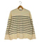 ザラ ZARA 細ボーダー サイドスリット クルーネック ニット レディース import:M