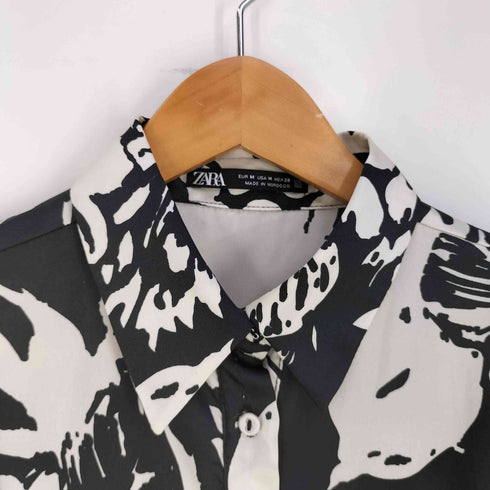 ザラ ZARA サテンドレス フラワーワンピース レディース import:M