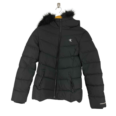 カルバンクライン CALVIN KLEIN ファー付きダウンジャケット レディース import:S