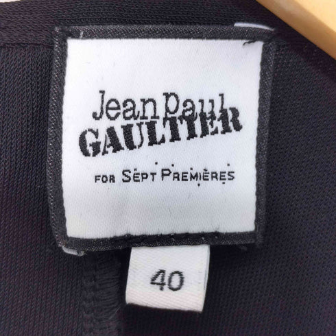 ジャンポールゴルチエセットプルミエ Jean Paul GAULTIER for SEPT PREMIERES メタリックパール 装飾 ロングスリーブカットソー ストレッチ メッシュ地 レディース 40