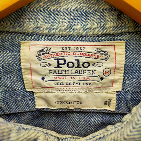 ポロラルフローレン POLO RALPH LAUREN ヘリンボーンデニムシャツ メンズ M