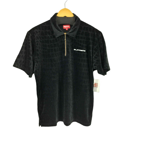 シュプリーム Supreme 18SS Croc Velour ZIP POLO メンズ JPN:M
