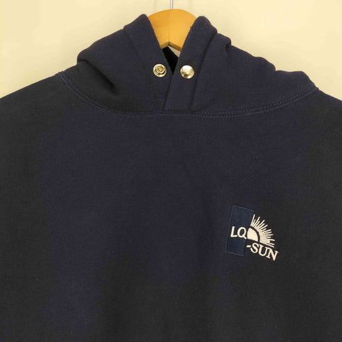 ルックスタジオ LQQK STUDIO ×BLUE SUN LOGO HOODIE USA製 ロゴ刺繍 プルオーバーパーカー メンズ import:XL