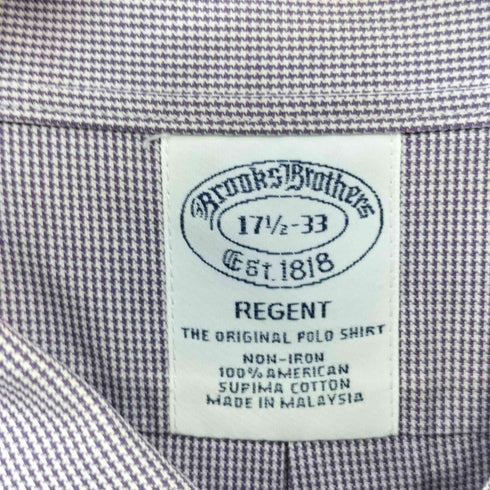 ブルックスブラザーズ BROOKS BROTHERS REGENT チェック柄 ボタンダウン L/S シャツ メンズ 17 1/2-33