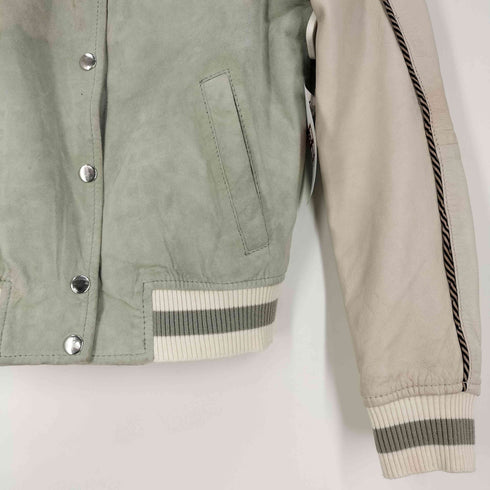 goosecraft bomber056 パッチ レザー キルティング 切替スカジャン レディース import:S