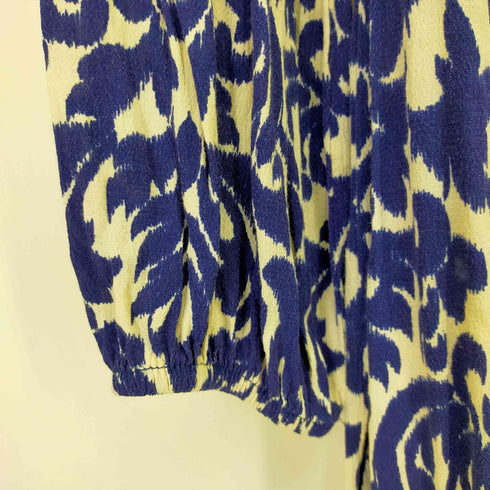 ザラ ZARA バイカラー総柄シャツワンピース レディース import:S