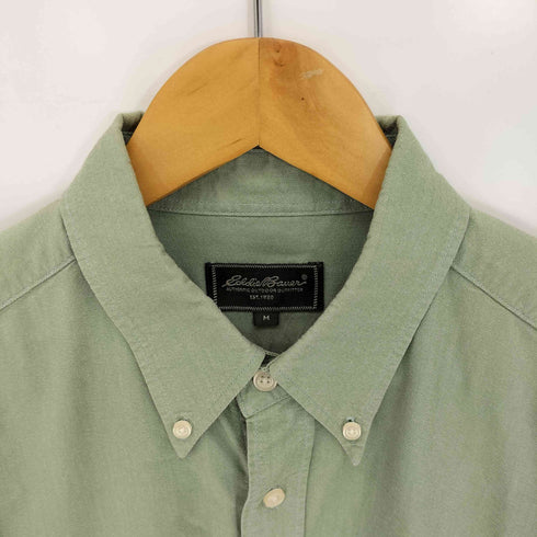 エディーバウアー Eddie Bauer ロゴ刺繍 ボタンダウン ポケット付 半袖シャツ メンズ import:M