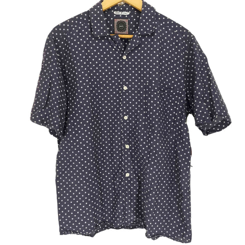 destin MADE IN ITALY ドット柄シルク混開襟シャツ import メンズ