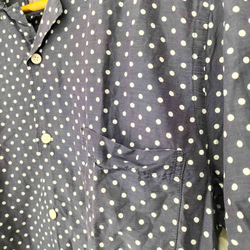 destin MADE IN ITALY ドット柄シルク混開襟シャツ import メンズ