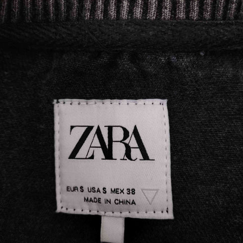 ザラ ZARA サイドジップ デニムクルーネックカットソー メンズ import:S