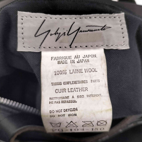 ヨウジヤマモトファム Yohji Yamamoto FEMME レザー切替 ウールショルダーバッグ レディース