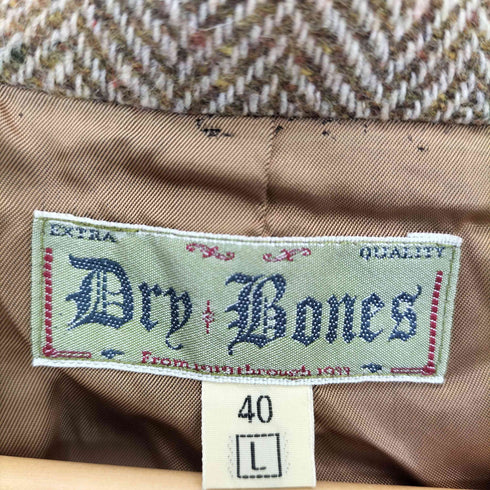ドライボーンズ Dry Bones 日本製 ショールカラー ダブルブレスト ヘリンボーン ネップウールジャケット メンズ JPN:L