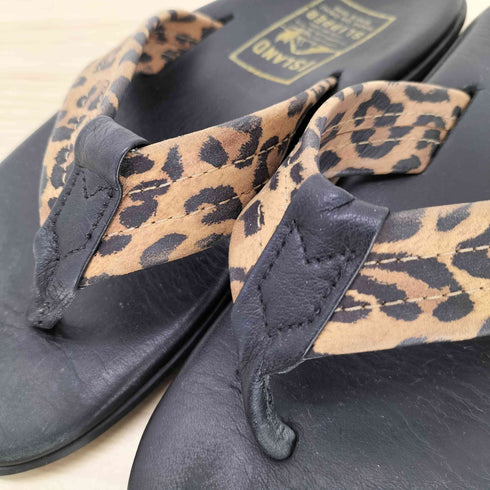アイランドスリッパ ISLAND SLIPPER レオパード柄 レザービーチサンダル レディース