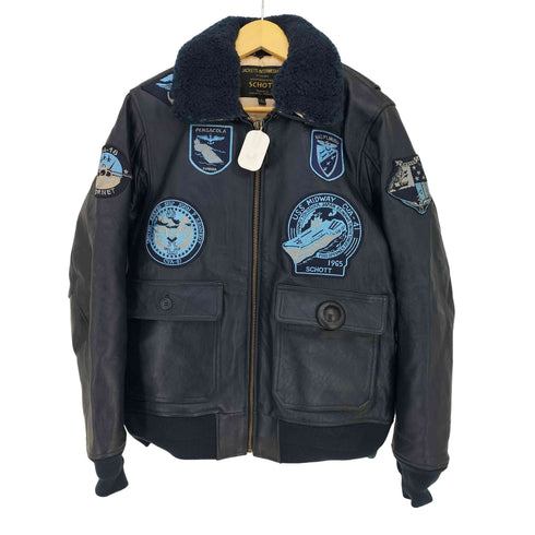 ショット Schott G-1 U.S.Navy WINGS OF GOLD 本革 ワッペン フライトジャケット メンズ import:L
