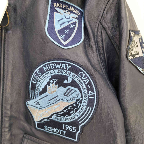ショット Schott G-1 U.S.Navy WINGS OF GOLD 本革 ワッペン フライトジャケット メンズ import:L