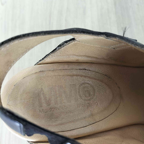 エムエムシックスメゾンマルタンマルジェラ MM6 Maison Martin Margiela MADE IN ITALY ヒールストラップレザーサンダル レディース JPN:38