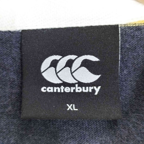 カンタベリー CANTERBURY ロゴ刺繍 マルチボーダー ポロシャツ ラガーシャツ メンズ import:XL