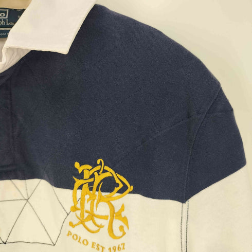 ポロバイラルフローレン Polo by RALPH LAUREN CUSTOM FIT ロゴ刺繍 ナンバリング ラガーシャツ メンズ LL