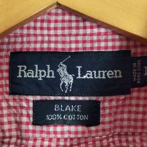 ラルフローレン RALPH LAUREN BLAKE ポニー刺繍 シアサッカー ボタンダウンチェックシャツ メンズ import:L