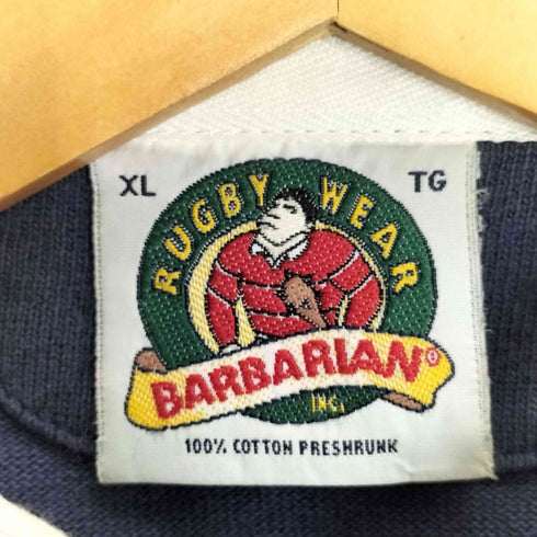 バーバリアン BARBARIAN トリコロール ロングスリーブ ラガーシャツ メンズ import:XL