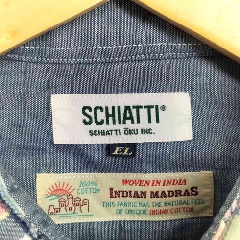SCHIATTI パッチワーク ボタンダウン マドラスチェックシャツ メンズ EL